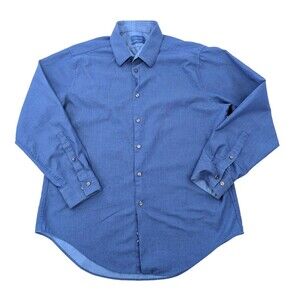 Calvin Klein Mens Royal Blue Slim Fit 100% Cotton Dress Shirt Size 16-16.5